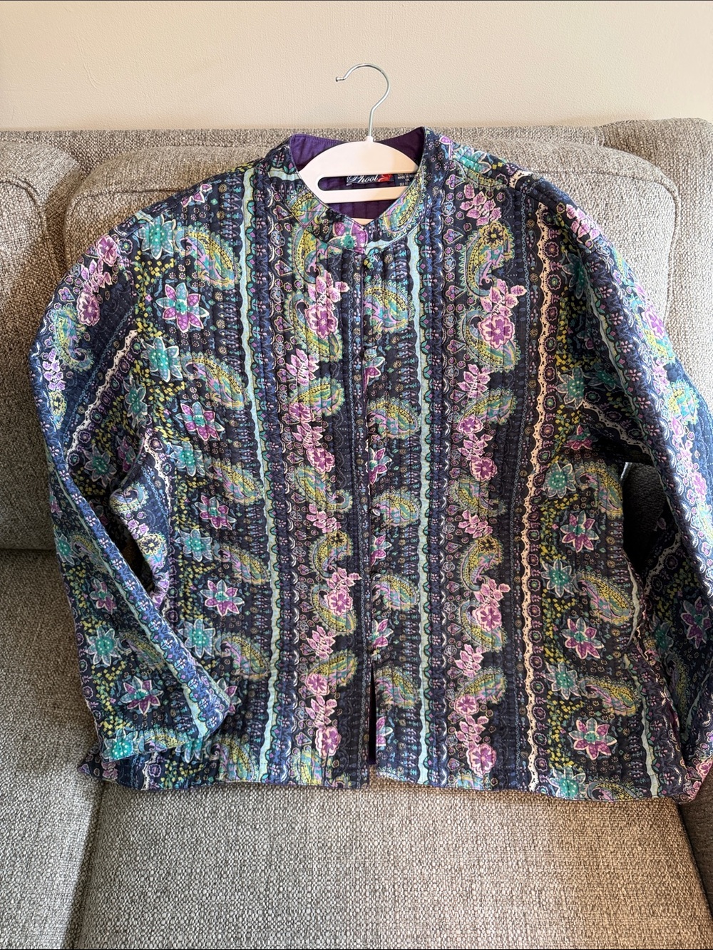 Vintage Phool Quilted 100% Cotton Boho Jacket - Floral & Paisley Cottagecore 1X
